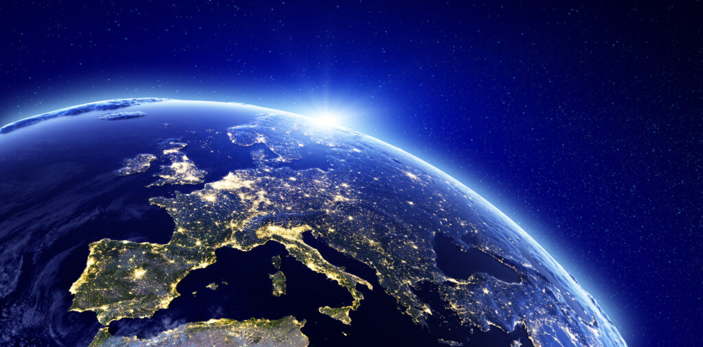 City lights – Europe. Elements of this image furnished by NASA